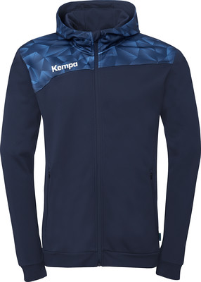 Herren dunkelblaue Kapuzenjacke mit geometrischem Muster.