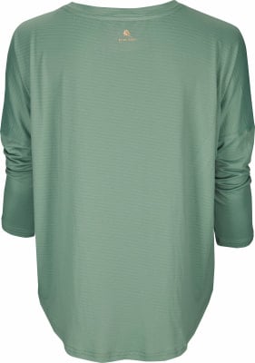 Grünes Langarmshirt mit feinem Streifenmuster. Grünes Langarmshirt mit feinem Streifenmuster.