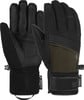 Schwarze Reusch Skihandschuhe mit Leder- und Textilelementen.