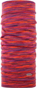 Rot-violetter Merino-Schlauchschal mit Ombre-Effekt.