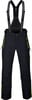 Schwarze Skihose mit Latz und gelben Reißverschlüssen von Fischer.