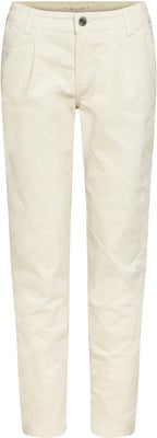 Damen-Cordhose in Cremefarbe mit Taschen und Knopfverschluss. Damen-Cordhose in Cremefarbe mit Taschen und Knopfverschluss.