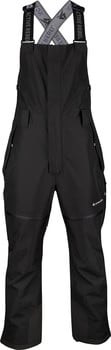 Schwarze Skihose mit Latz und verstellbaren Trägern.