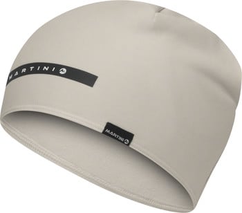 Beige Martini Mütze mit Logo und Fleece-Innenfutter.
