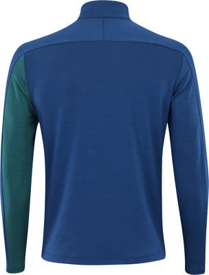 Blaues Herren-Sweatshirt mit dunkelgrünem Streifen am Ärmel. Blaues Herren-Sweatshirt mit dunkelgrünem Streifen am Ärmel.