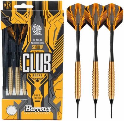 Harrows Club Brass 3er-Set Soft Dartpfeile