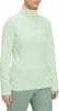 Damen hellgrüner Fleece-Pullover mit Stehkragen und kurzem Reißverschluss.