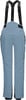 Blaue Skihose mit Latz und schwarzen Trägerstreifen.