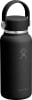 Schwarze Hydro Flask Thermoskanne mit Griff und Logo.