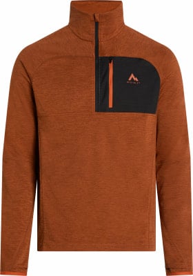 Braune McKinley Fleecejacke für Herren mit Reißverschluss und schwarzer Tasche.