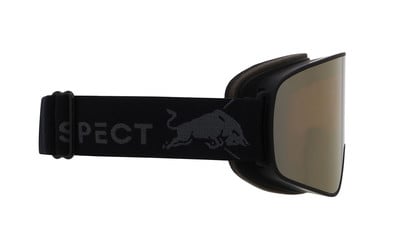 Černé lyžařské brýle s logem býka a nápisem SPECT.