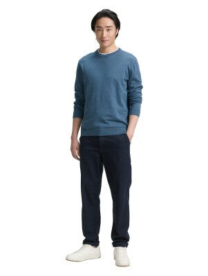 Tom Tailor Basic Crewn kötött férfi pulóver