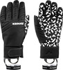 Schwarze und weiße Skihandschuhe mit geometrischem Muster und ZANIER-Logo.