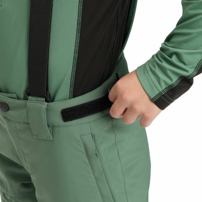 Grüne Skihose mit verstellbarem Klettverschlussbund. Grüne Skihose mit verstellbarem Klettverschlussbund.