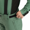 Grüne Skihose mit verstellbarem Klettverschlussbund.