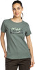 Damen-T-Shirt mit kurzen Ärmeln und Berg-Wald-Aufdruck.