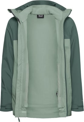 Grüne Jacke mit Futter und Reißverschluss, mit Logo am Kragen. Grüne Jacke mit Futter und Reißverschluss, mit Logo am Kragen.