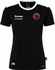 Schwarzes Damen-T-Shirt von Kempa mit Vereinslogo und Intersport-Aufschrift.