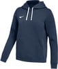 Ein dunkelblauer Kapuzenpullover mit weißem Nike-Logo.