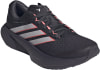 Schwarzer Adidas Laufschuh mit rosa Details und silbernen Streifen.