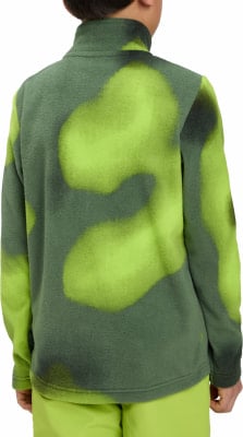 Grüne Fleecejacke mit Camouflage-Muster und hohem Kragen. Grüne Fleecejacke mit Camouflage-Muster und hohem Kragen.