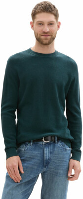 Tom Tailor Structured Crew férfi pulóver