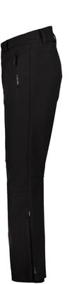 Schwarze Outdoorhose mit Reißverschlusstasche und Knieverstärkung.