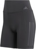 Schwarze Adidas Damenshorts mit Logo und Streifen.