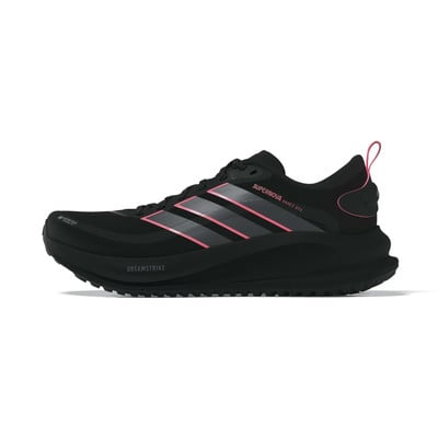 Černé běžecké boty Adidas Supernova s růžovými detaily a logem Gore-Tex. Černé běžecké boty Adidas Supernova s růžovými detaily a logem Gore-Tex.