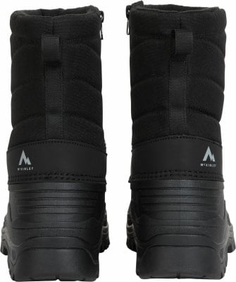 Schwarze McKinley-Winterstiefel mit gestepptem Obermaterial und seitlichem Reißverschluss. Schwarze McKinley-Winterstiefel mit gestepptem Obermaterial und seitlichem Reißverschluss.