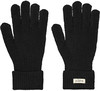 Schwarze Strickhandschuhe mit Bündchen und Barts-Logo.
