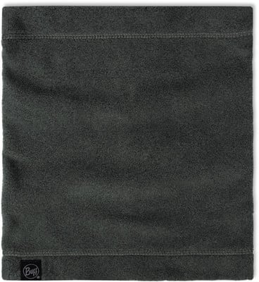 Dunkelgrauer Fleece-Schlauchschal der Marke Buff mit Logo unten. Dunkelgrauer Fleece-Schlauchschal der Marke Buff mit Logo unten.