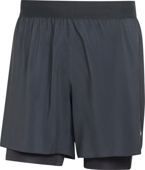 Herren dunkelgraue zweilagige Shorts mit elastischem Bund.