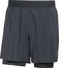 Herren dunkelgraue zweilagige Shorts mit elastischem Bund.