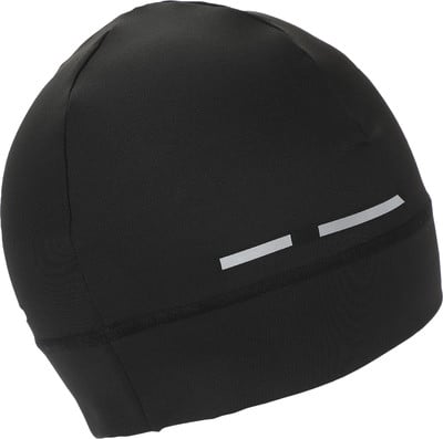 Schwarze Wintermütze mit Reflektoren zum Laufen. Schwarze Wintermütze mit Reflektoren zum Laufen.