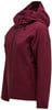 Damen-Weinrote Jacke mit Kapuze und schwarzem Reißverschluss, Marke Peak Performance.