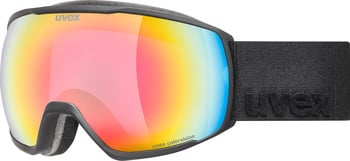 Uvex Skibrille mit farbiger Spiegellinse und Logo.