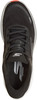Schwarzer Laufschuh mit weißem Skechers-Logo und silbernem Detail.