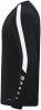 Schwarzes Langarmshirt mit weißem Streifen an der Schulter und Logo.