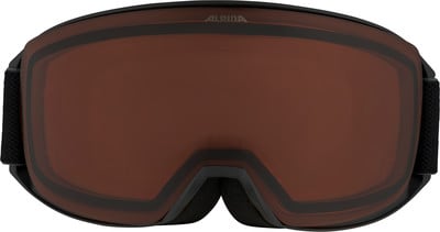 Alpina Skibrille mit brauner Scheibe und schwarzem Rahmen. Alpina Skibrille mit brauner Scheibe und schwarzem Rahmen.