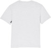 Graues T-Shirt mit kurzen Ärmeln und Logo auf dem Ärmel.