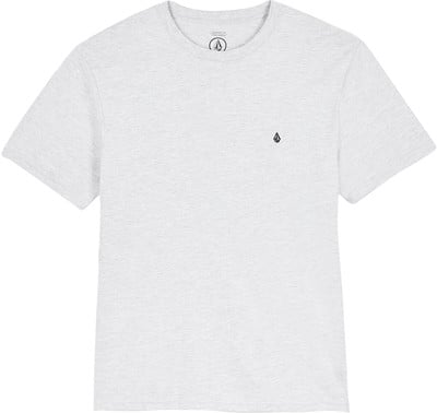 Graues T-Shirt mit kurzen Ärmeln und Volcom-Logo auf der Brust.
