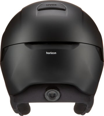 Schwarzer Uvex Horizon Skihelm mit Verstellrad hinten. Schwarzer Uvex Horizon Skihelm mit Verstellrad hinten.