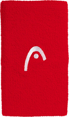 Ein rotes Stirnband mit weißem HEAD-Logo aus Stoff. Ein rotes Stirnband mit weißem HEAD-Logo aus Stoff.