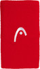 Ein rotes Stirnband mit weißem HEAD-Logo aus Stoff.
