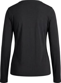 Schwarzes Langarmshirt von vorne und hinten.