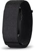 Schwarzes Textilarmband mit schwarzem Gerät am Handgelenk.