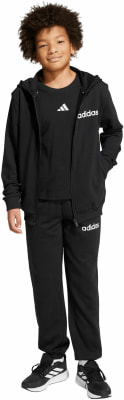 adidas J LIN FT TS 220 Jogginganzug mit Kapuze adidas J LIN FT TS 220 Jogginganzug mit Kapuze