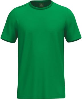Grünes Herren-T-Shirt mit kurzen Ärmeln und Erima-Logo auf der Schulter.