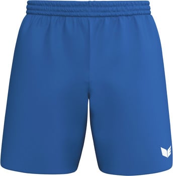 Blaue Sporthose mit weißem Logo unten rechts.